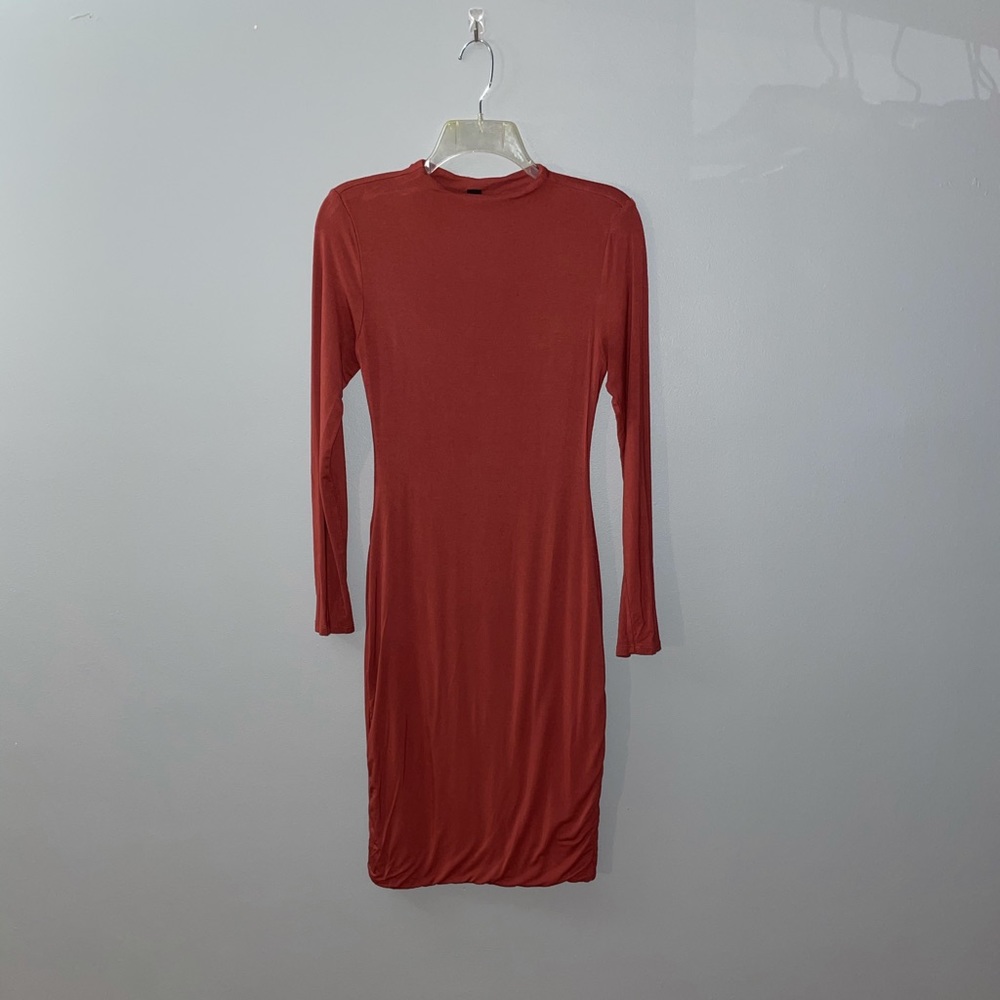Rust midi dress